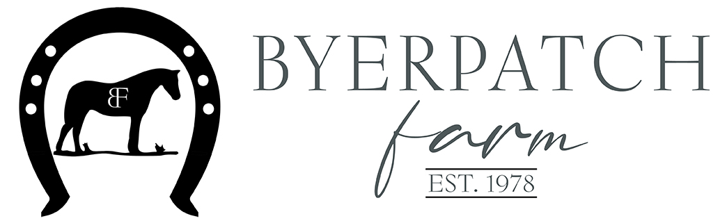 A horizontal orientation of the Byerpatch Farm logo